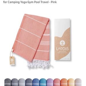 Beach towel/lightweight, pink striped